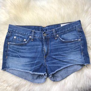RAG & BONE CUTOFF JEAN SHORTS BLUE 27